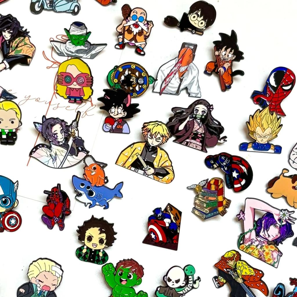 Anime Cartoon PCS Enamel Pins Custom Brooches Lapel Badges Animal Funny Jewelry Gifts for Kids Friends