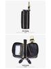 Unisex Genuine Leather Double Zipper Key Holder Waist Bag