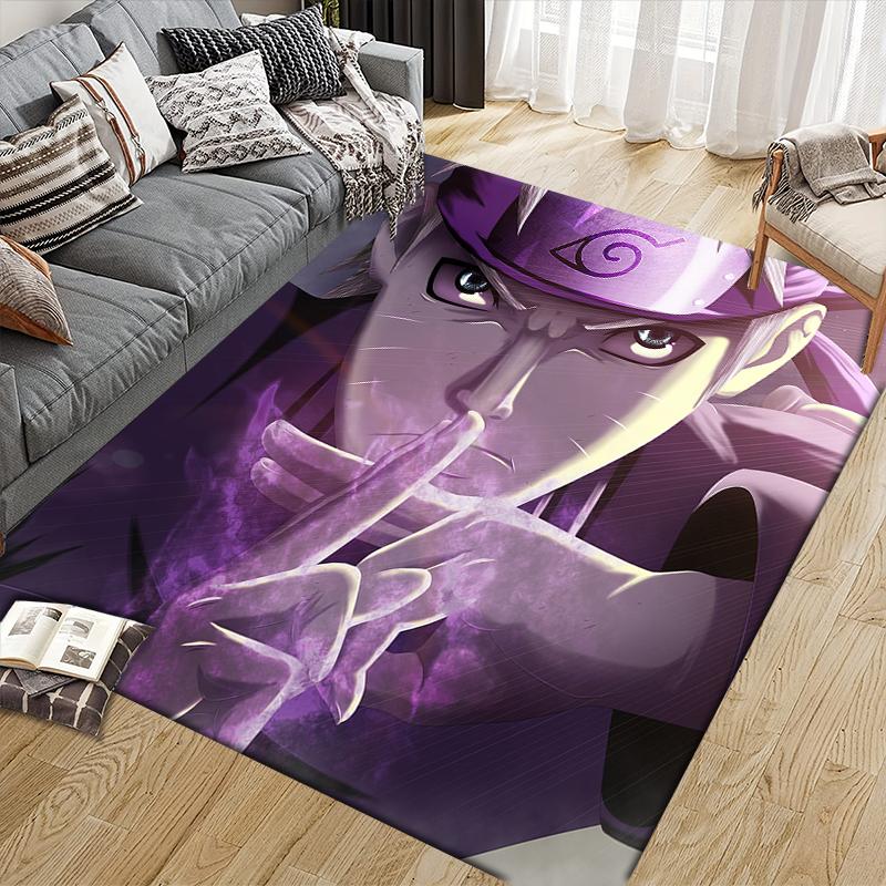 Naruto Anime Square Area Rug, Non-Slip Floor Mat for Bedroom, Perfect Gift for Anime Fans.chl