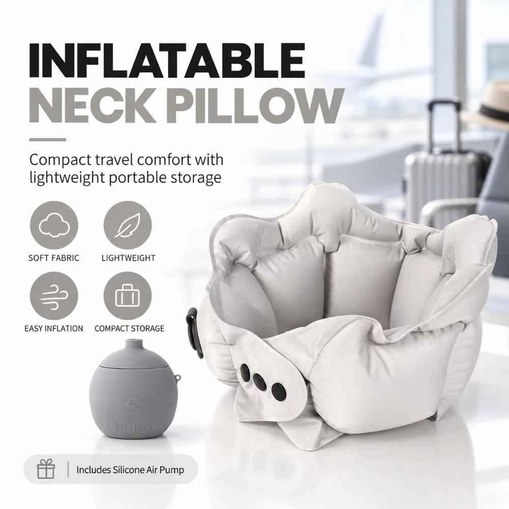 Foldable Travel Neck Pillow Cooling Fabric U-Shaped Neck Pillow For Neck Headrest Sleep Support