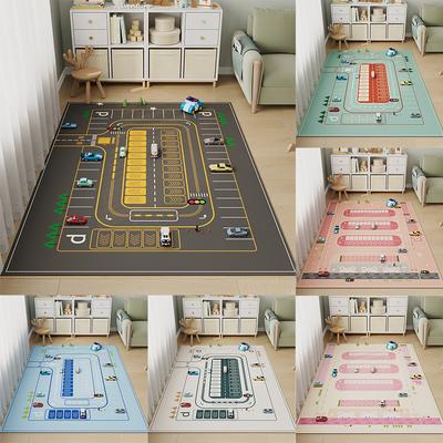 Parkplatz Autoverkehr Spielteppich Wohnzimmer Sofa Schlafzimmer Bettseite Eingangsmatte Rutschfest Heimdeko Farbe Kinderteppich