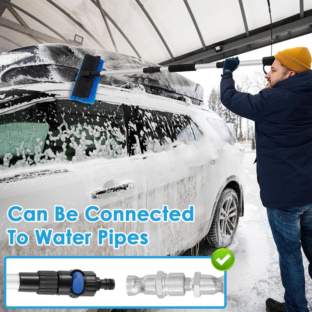 Kartáč na mytí aut 51,2palcový mop na mytí aut s nastavitelnou dlouhou rukojetí Kartáč na mytí aut s měkkými štětinami s mopem na čištění aut