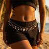 Multilayer Rice Beaded Shell Starfish Pendant Waist Chain for Women Boho Summer Beach Vacation Belly Chain Summer Body Jewelry