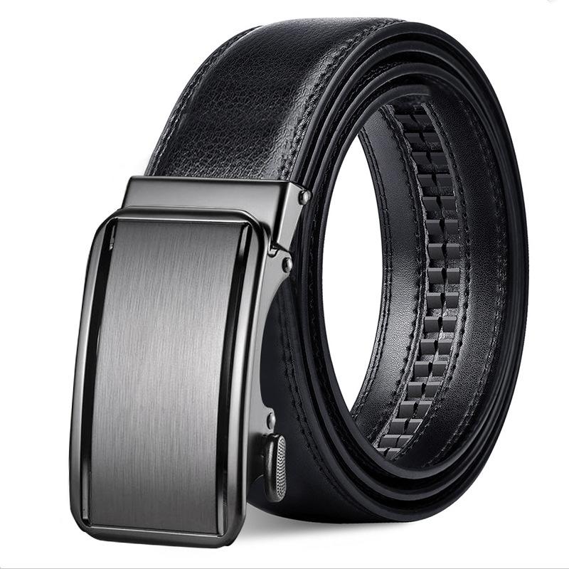 

Мужской ремень, Натуральная кожа, Автоматическая пряжка, Повседневный, Деловой, Простой, Ремень из натуральной кожи, Мужской, Для среднего и молодого возраста, Модный, Универсальный ремень, Мужской 110cm