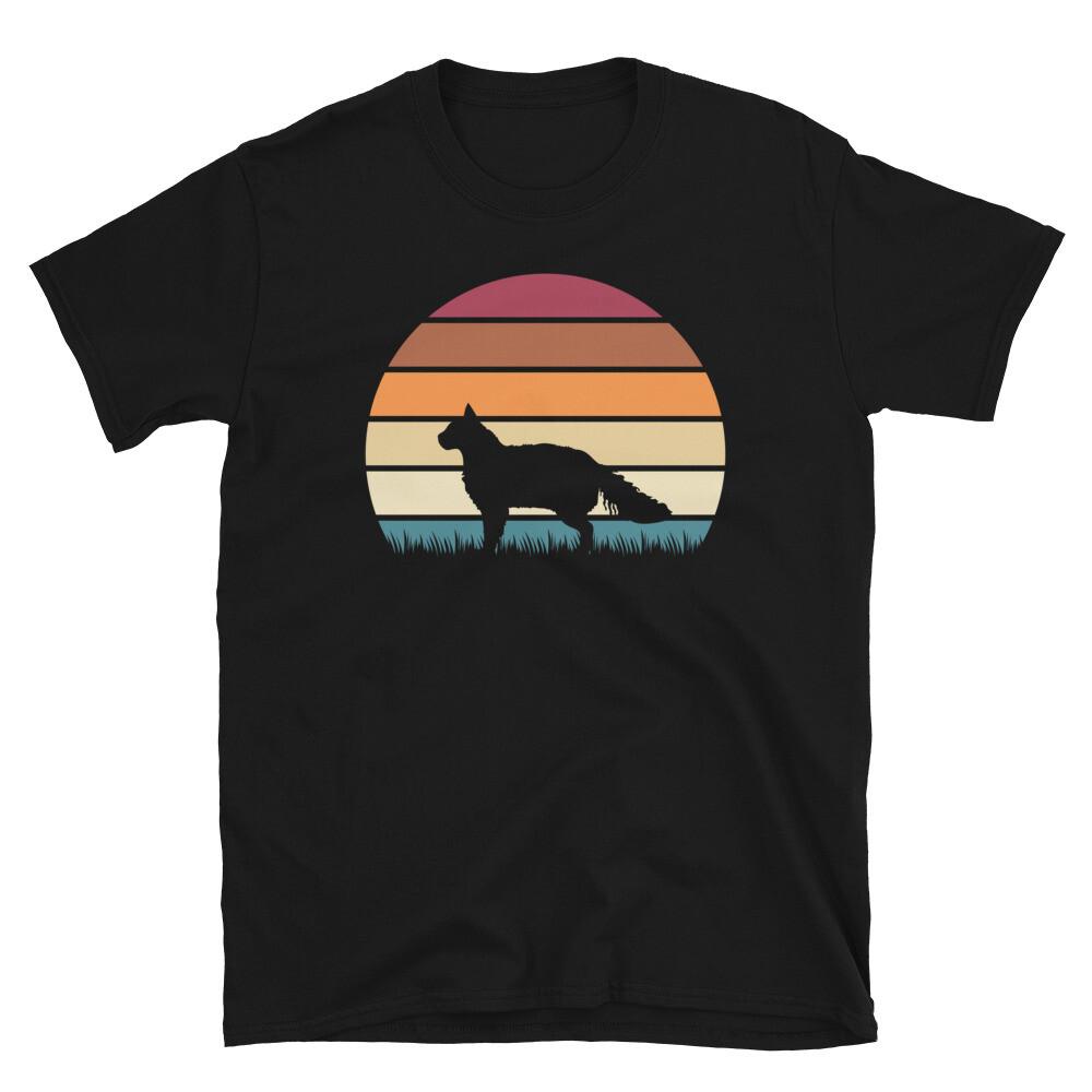 

Retro Sunset Kitten Feline Pet LaPerm Cat Short-Sleeve Unisex T-Shirt 4XL