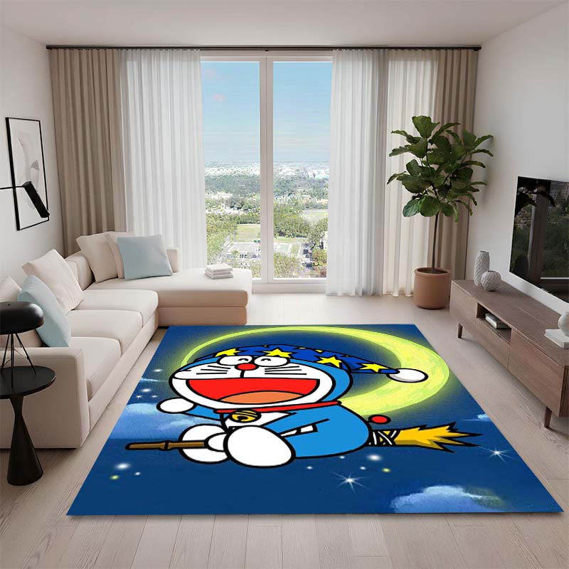 Cute Doraemon Rug, Suitable for Playrooms, Bedrooms, Living Rooms, Sofas, and Other Home Décor; Non-slip Children's Mat.