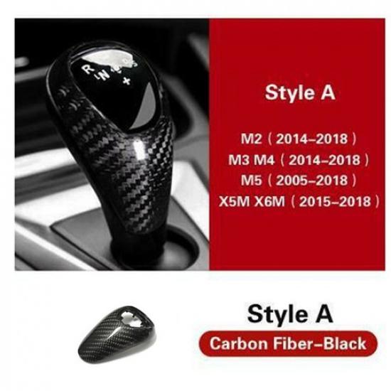 Luxury Carbon Fiber Car Inner Gear Shift Knnob Cover Trim Part For BMW M3 2014