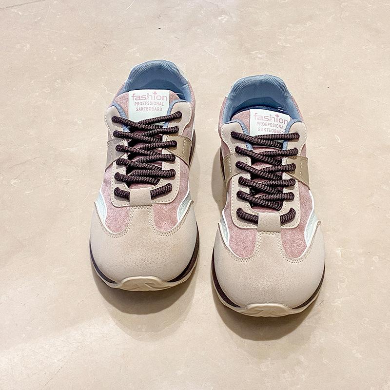 JCF220 new 2025 summer and autumn casual breathable sports shoes color matching platform women's shoes round head Korean version increases height