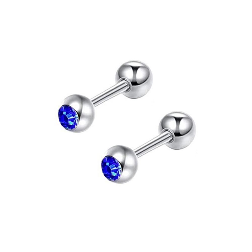 2X 6/8/10/12/14mm Barra de Aço Cartilagem da Orelha 3mm Bola de Cristal Tragus da Orelha Hélix Argola Barra Haltere Piercing Corporal