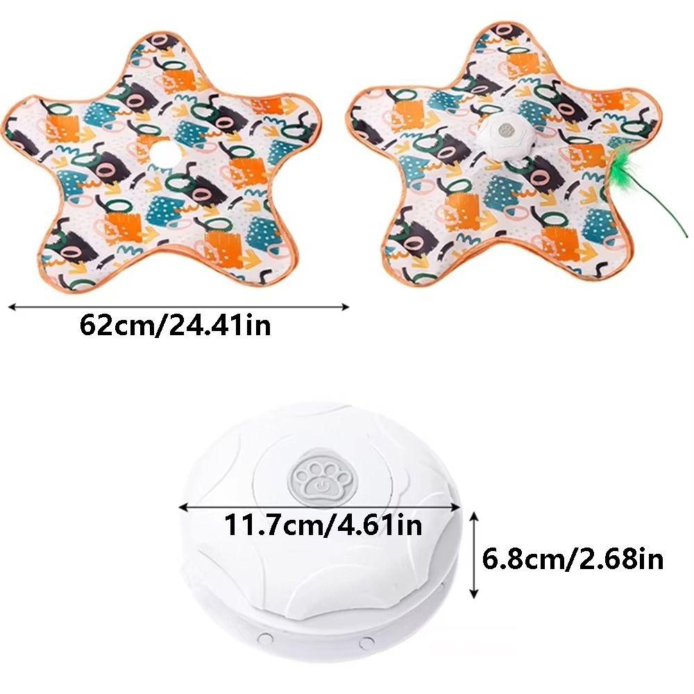Built-in Feathers Cat Hide and Seek Toy Motion Sensing Automatic Cat Teaser Indoor Game