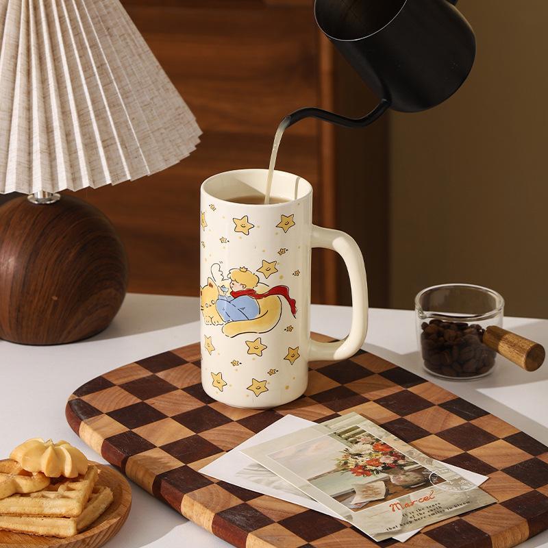 Star Prince's High Looking Ceramic Straight Cup Water Cup Gift Cute Fairy Tale Ceramic Cup Summer Vacation Gift Cup