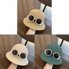 Summer Childrens Cotton Fisherman Hat With Removable Sunglasses Sun Protection For Outdoor Play