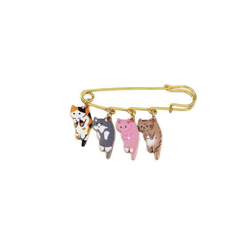 Creative Alloy Kitten Brooch Pin Badge & Bag Accessory