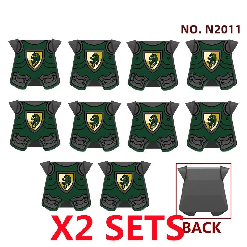 MOC Medieval Red Lion Black Eagle Castle Soldier Knight Horse Mount Building Block Military Figure Vest Armor Flag Toy Gift B036