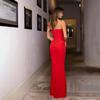 Chic Sleeveless Solid Color Backless Slit Bandeau Dress