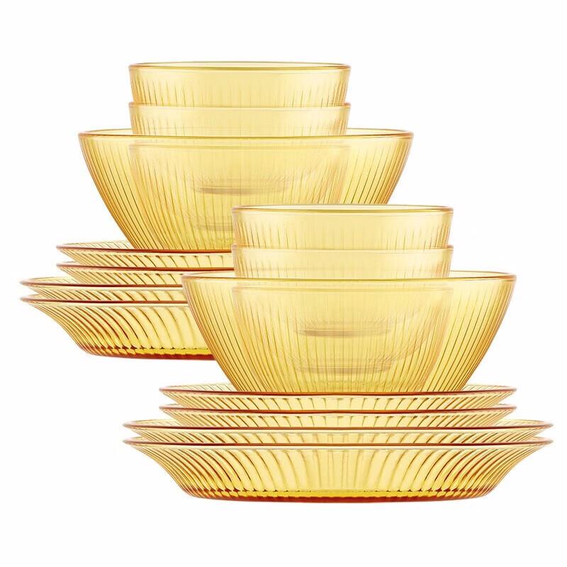 Corning Jingzhi Series Amber Glass Dinnerware Set