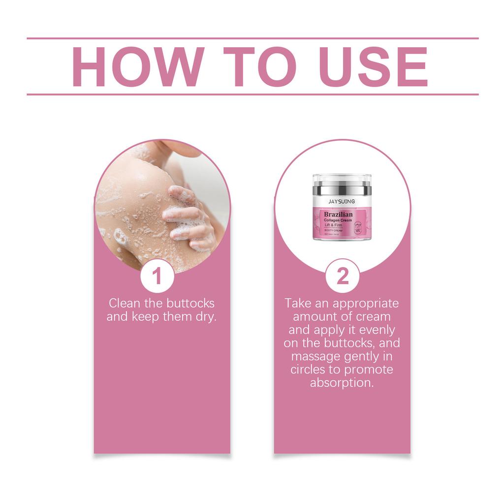 Jaysuing Kollagen Hoftestrammende Krem Forbedre Slapp Hud Øke Elastisiteten Form Perfekt Kontur Dyp Næring Oppstrammende Rumpe