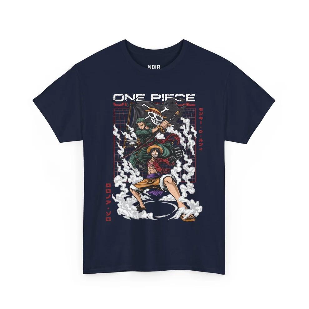One Piece Luffy Zoro TShirt Oversized 100 Cotton Trendy Soft Lightweight Streetwear Short Sleeve Graphic Tee for Men Women