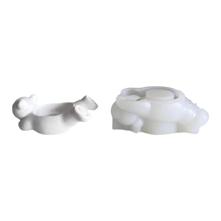 

Silicone Candle Base Molds Resin Epoxy Molds Bear Shape Candle Holder Molds Silicone Texture Animal Candlestick Moulds