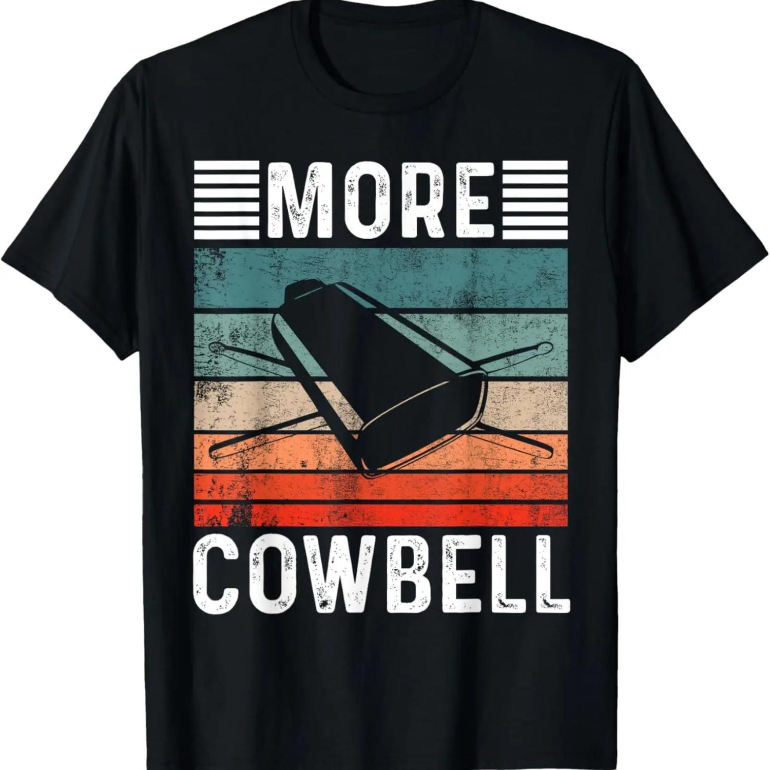 Needs More Cowbell You Say Funny Mad Cow Wearing a Cowbell T-Shirt S