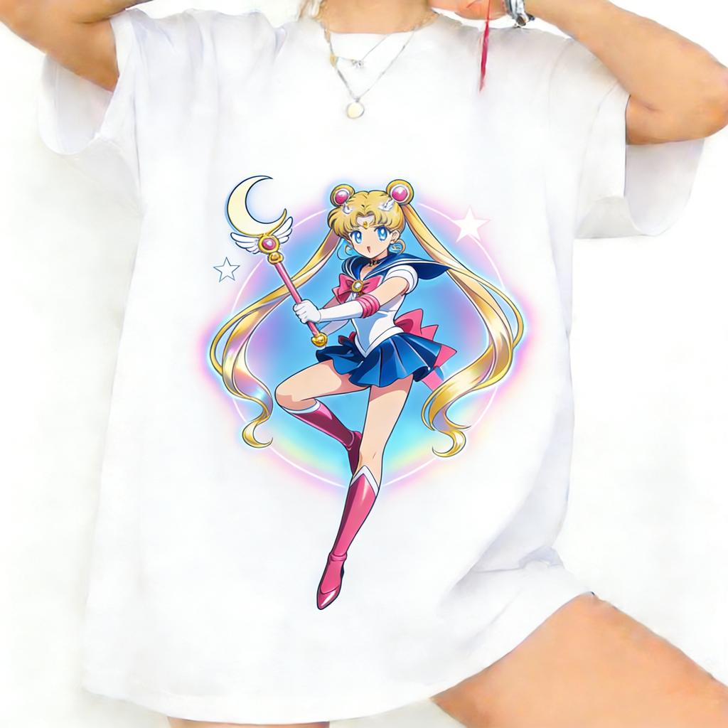 New Pretty Girl Warrior Anime Printed Tshirt Summer Unisexs and Unisexs Tshirt Street Style Casual Trendy Short Sleeve Loose