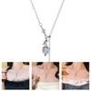 Korean Zircon Crystal Heart Clavicle Necklace Silver Color Y2k Star Pendant Necklaces for Women Aesthetic Jewelry Gift
