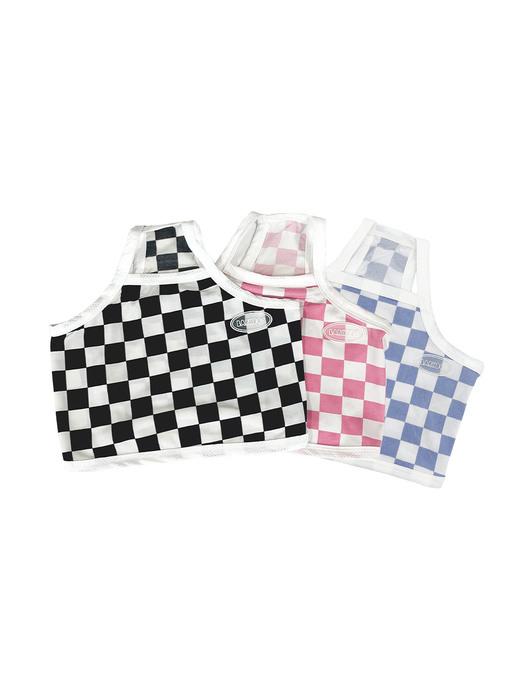 

BARKDOG Check Cool Crop Strappy Tank Top M-6XL 3colors Check Blue