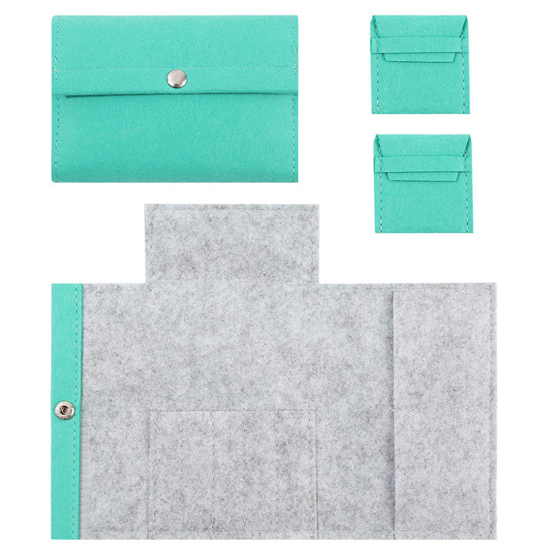 3 шт./комплект Сумка для хранения вязания крючком Держатель для спиц для вязания из фетра Чехол для хранения спиц для вязания для раскладывания Коллекционирования Сортировки зелёный