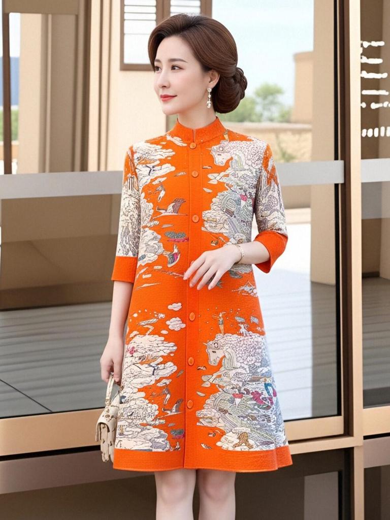 Frühlingshaftes Blumen-Faltenkleid - Elegant in Übergröße für Frauen mittleren Alters