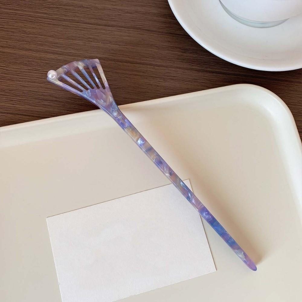 Modern Hanfu Style Acetate Hair Forks Headwear Fan-Shaped Hair Pin Acetic Acid Hair Stick  Girls