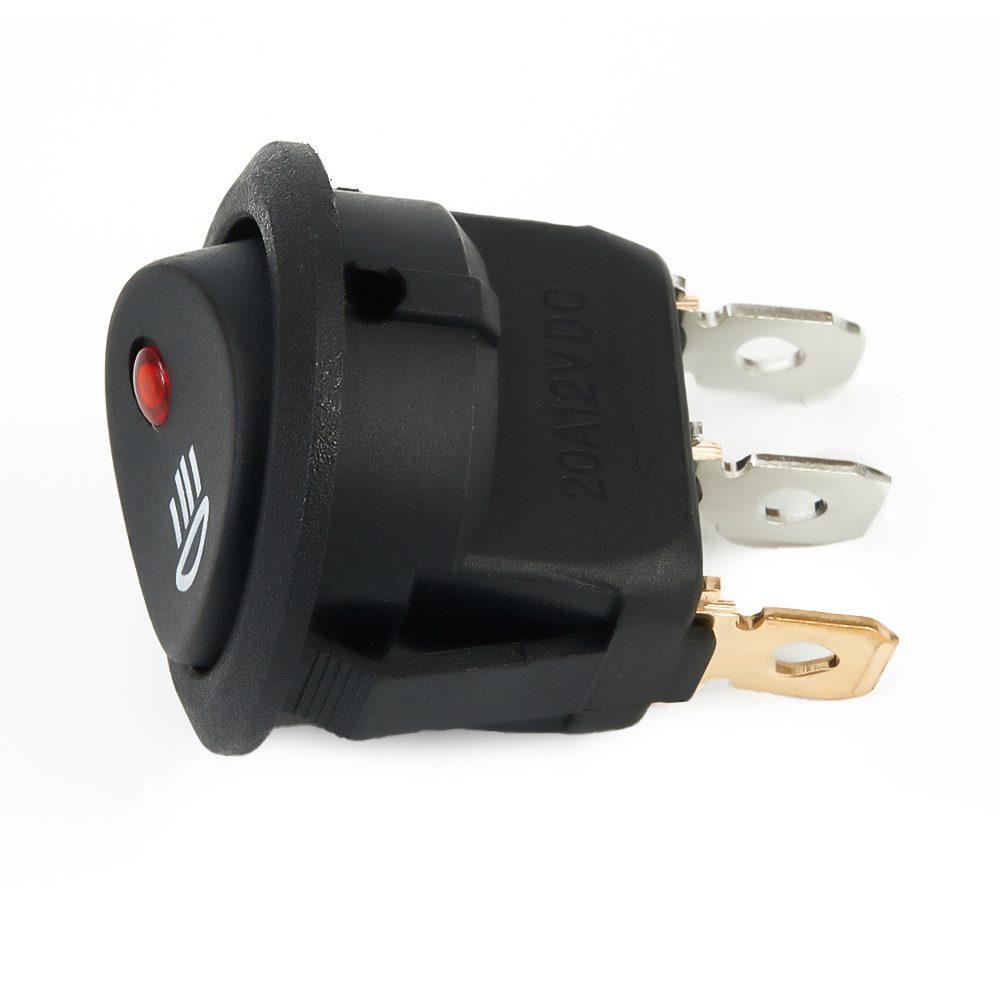 5/10 buc mașina pornit/oprit comutator basculant rotund 12V 20A LED roșu ceață lampă simbol 3 pini auto van camion barcă accesorii piese