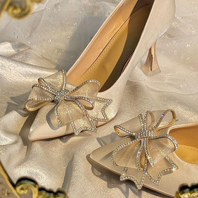 Woman Pumps Pointed Toe Casual High Heels Off White Summer 2025 Spring Slip On Korean Style Sale Non Shoes for Women