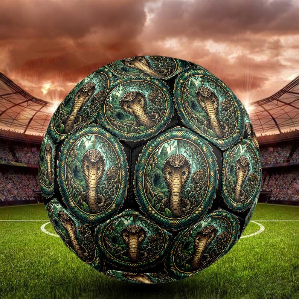 Snake Kingdom Emblem Round Football Size 5 Adult Ball Suitable for Training Matches and Outdoor Team.