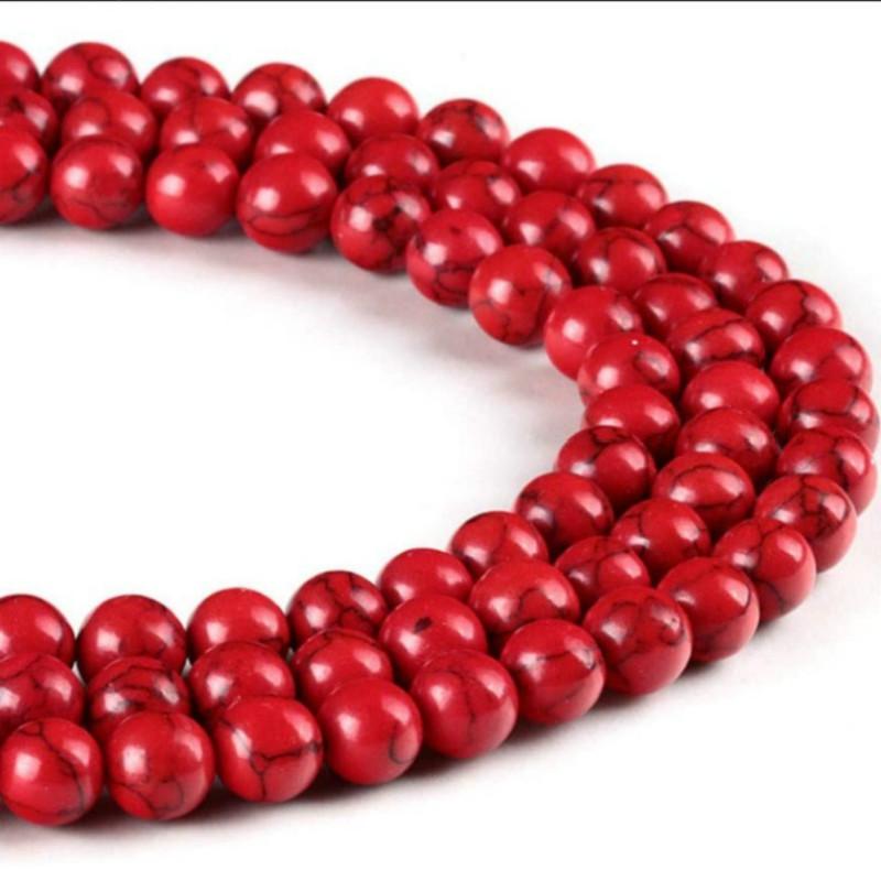 Natural Gemstone Stone Red Turquoise Beads 4 6 8 10mm Loose Spacer Beads for Jewelry Making