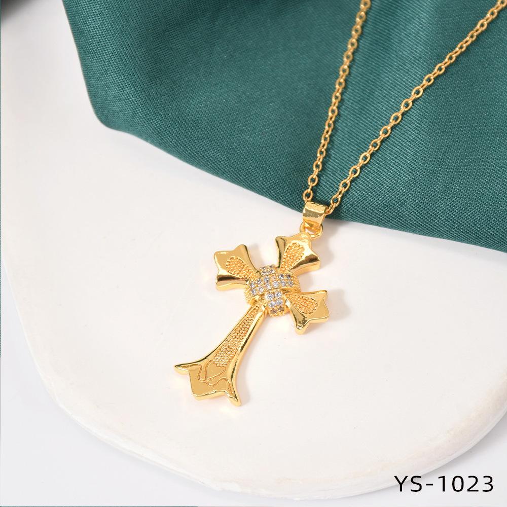 Fashion Trendy Titanium Steel Cross Necklace Women Luxury Versatile Accessory