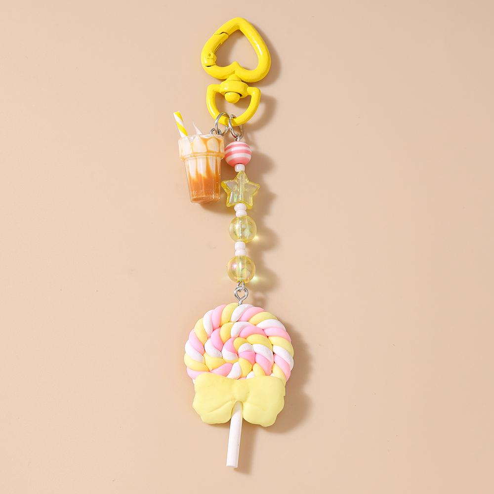 Pretty Resin Candy Lollipop Keychain Women Girls Juice Key Ring Pendants Handbag Decor DIY Key Chain Kid's Jewelry Gift