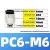 Pneumatik-Fittings Messing Mini-Verbinder Luftschlauch Schnellkupplung PC4-M3/M4/M5 4mm Gewinde Durchgangsgerade Verbindung