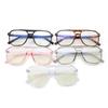 Fashion Transparent Anti Blue Light Double Bridge Computer Glasses Frame Unisex Square Blocking Glasses Optical Spectacle Oculos