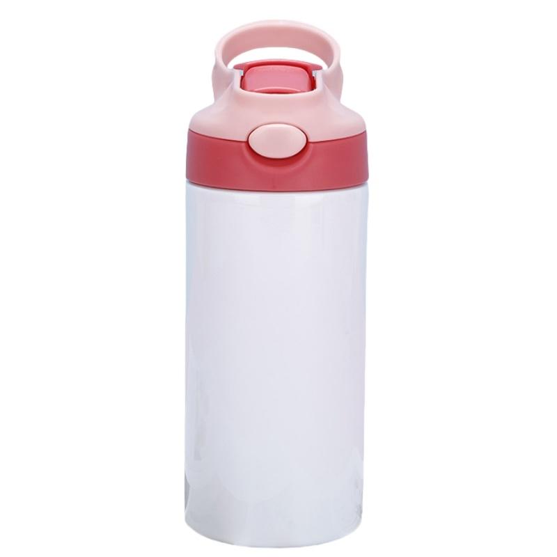 Outdoor Simple Solid Color Stainless Steel Vacuum Thermos Cup with Straw with Handle Children's Water Cup Portable Sports Cup