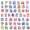 100 Fun Cartoon Arabic Numerals Waterproof Stickers Children's Enlightenment Stickers DIY Hand Account Decoration Stickers