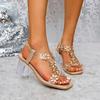 Women Sandals Summer New Fashion Shoes Women Bling Flowers Rhinestone Transparent Root Open Toe Sandals Woman Zapatos De Mujer