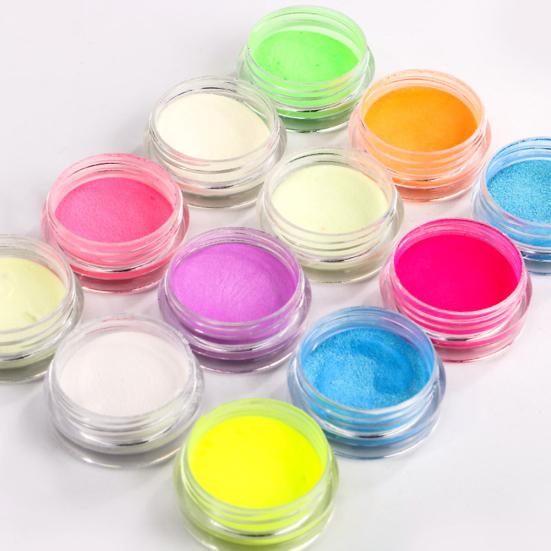 2g Mirror Effect Luminous Nail Powder Fluorescent Glitters Manicure Pigment