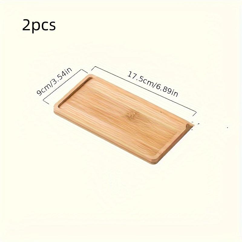 2Pcs/Wooden Tray Round Wooden Tray Japanese-Style Oval Beech Wood Small Wooden Plate Milk Snack Tray Presentation Tray