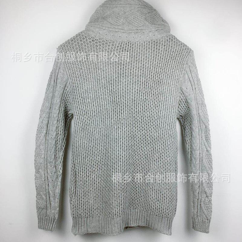 Men's Knitted Sweater Coat High Collar Button Large Size Sweater