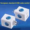 EU Wall Socket European Magic Cube USB Plug Wireless Travel Adapter 7 In 1 EU Plug Charger with On/Off Switch for Home Office Travel