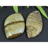 104Cts. 2Pcs Natural Picture Jasper Fancy Cabochon Gemstone 21X43-26X37MM A-99