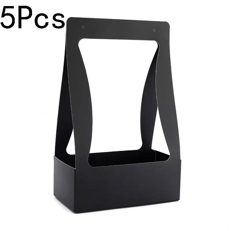 5Pcs Holiday Gift Elegant Design Double Sided Convenient Kraft Paper Portable Wrapping Box Water Proof Flower Basket