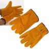 Utility Work Gloves Cowhide Leather Heat Resistant Gloves Protective Working Gloves for Driver Welder Yellow