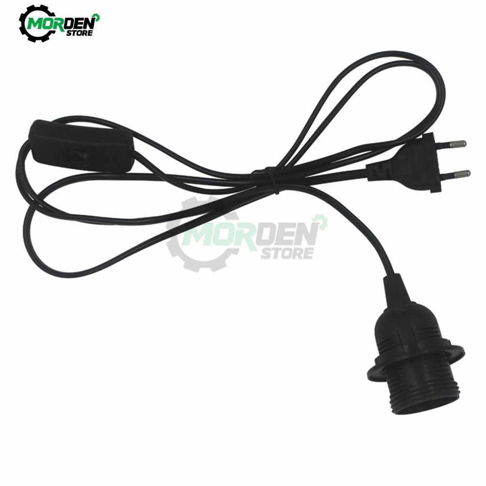 EU US Plug 1.8m Power Cord Cables E17 Full Teeth Lamp Base Holder With Switch Wire For Pendant Led Bulbs Fixture Hang lamp