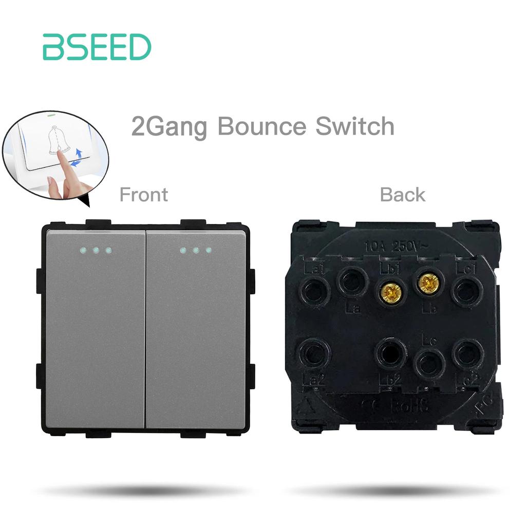 BSEED Mechanical Button Switches EU/FR Socket Type-c Dual USB Sockets Function Parts Glass Socket Frames DIY Free Combination